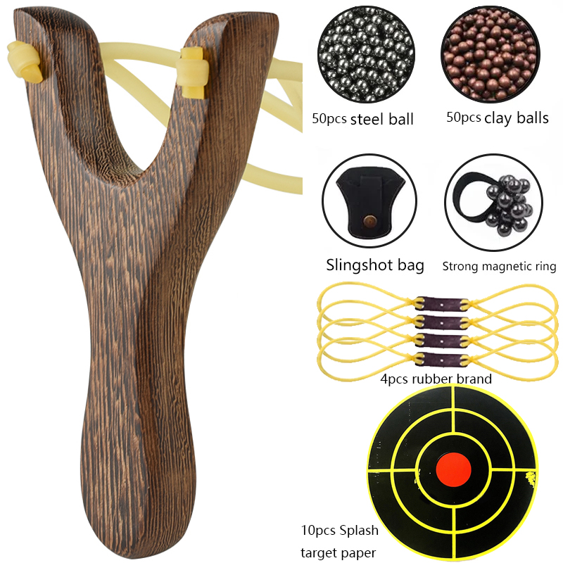 Outdoor Hunting Products - Slingshots De Madeira Tradicional, Conjunto De