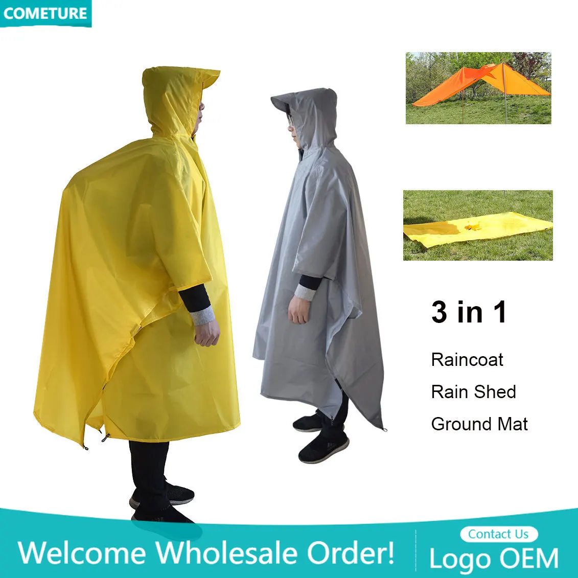Hunting Camp Outdoor Supplies - Capa de chuva 3 em 1