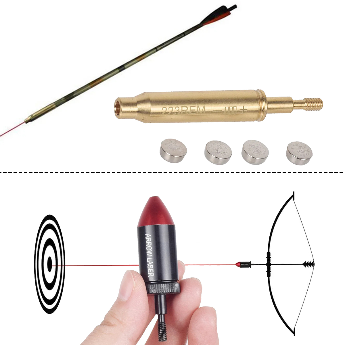 Crossbow Scope Sight - Tiro com arco tático.223 rem laser