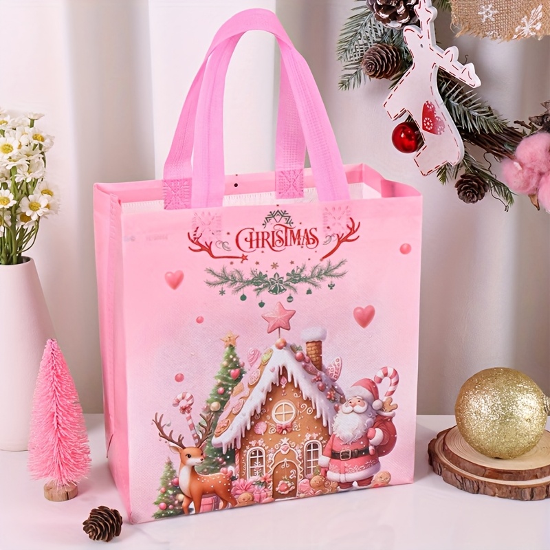 4/8 pces sacolas de natal rosa - Elk Bugle Call avaliação e preço