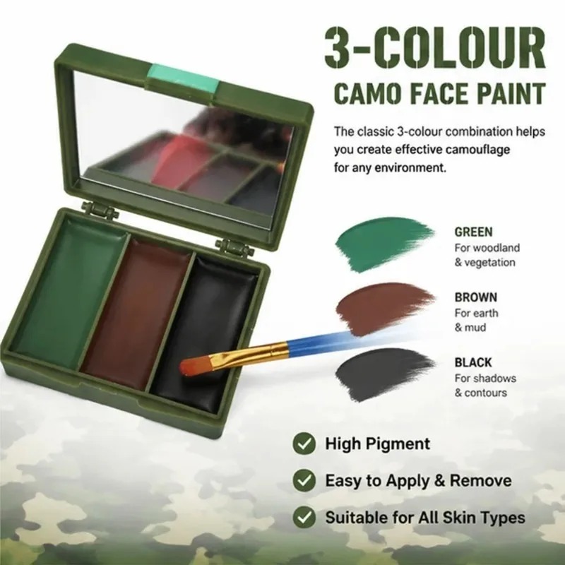 Maquiagem Camuflada Realista d - Camo Face Paint avaliação e preço