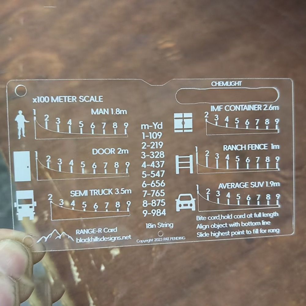 Acrílico durável range finder  - Hunting Outdoors Card avaliação e preço