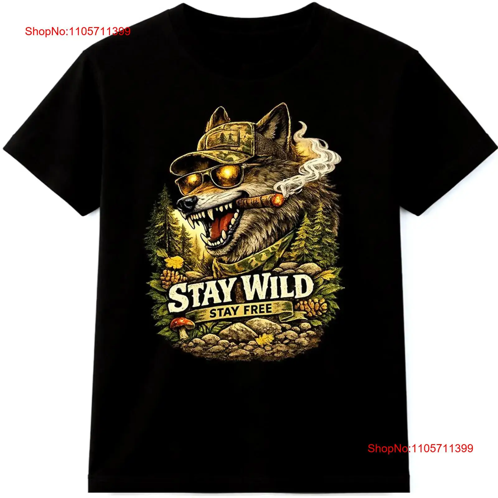 Camiseta Wolf Stay Wild Free p - Wildman Hunting & Outdoor Photos avaliação e preço
