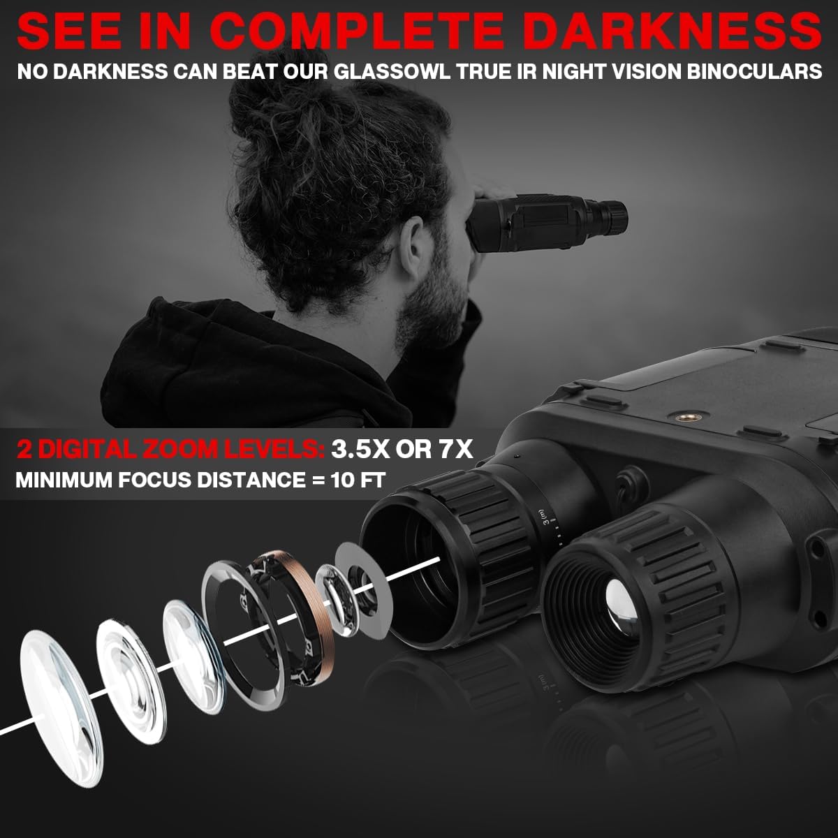 Binóculos com visão noturna, i - Hunting Outdoors Card avaliação e preço